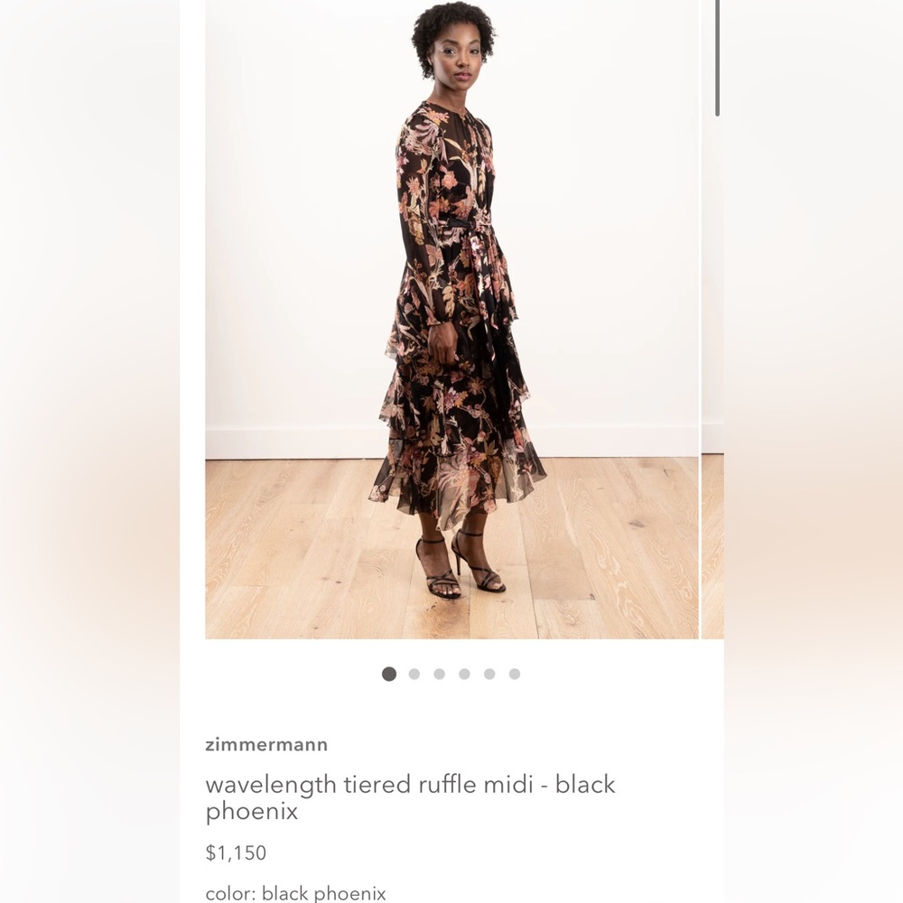 ZIMMERMAN tiered ruffle midi dress